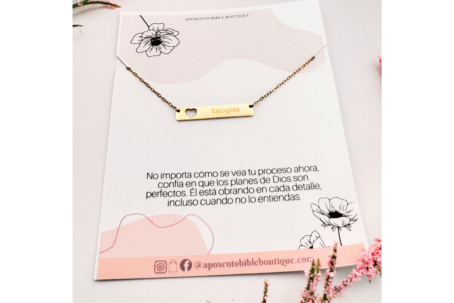 Collar "Escogida" – Acero Inoxidable Grabado-