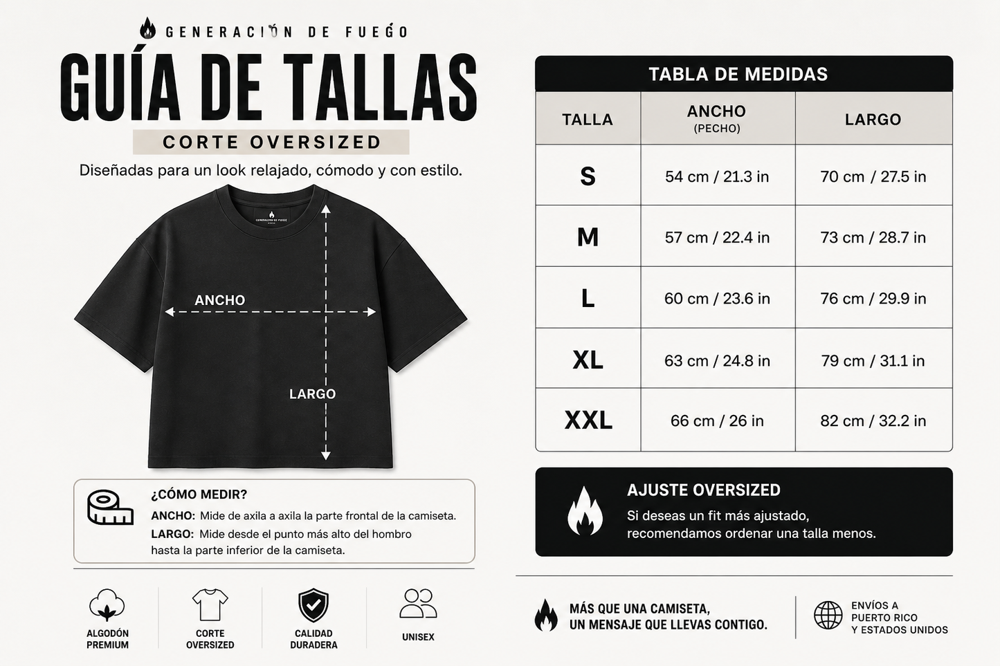 Camiseta Oversized Generacion de Fuego | Algodón Premium