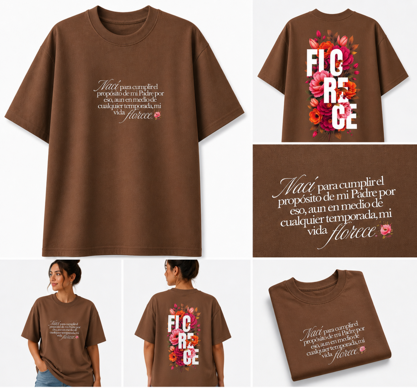 Camiseta Mi Vida Florece | Propósito en Dios | Algodón Premium