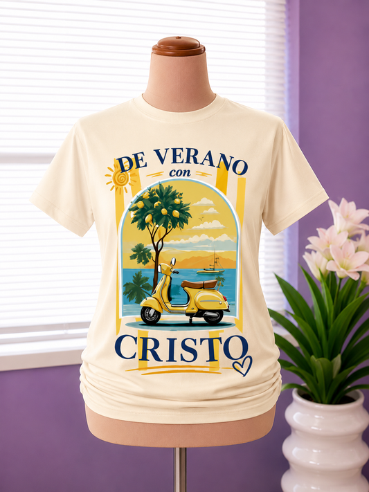 De Verano con Cristo | Camiseta Cristiana Tropical