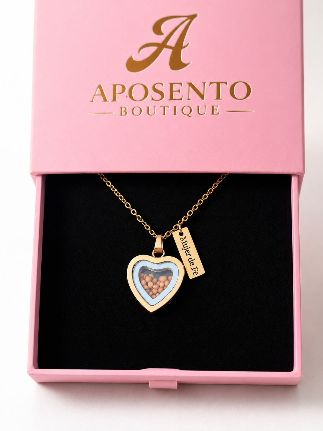 Collar Mujer de Fe Dorado – Semilla de Mostaza Real