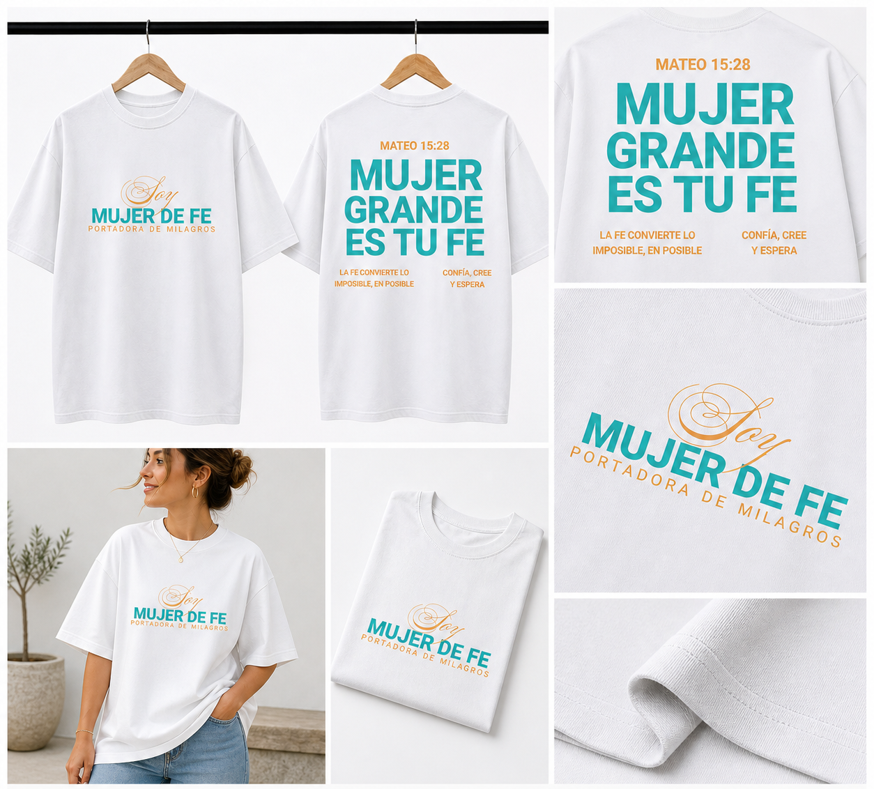 Camiseta Mujer de Fe | Algodón Premium Oversized