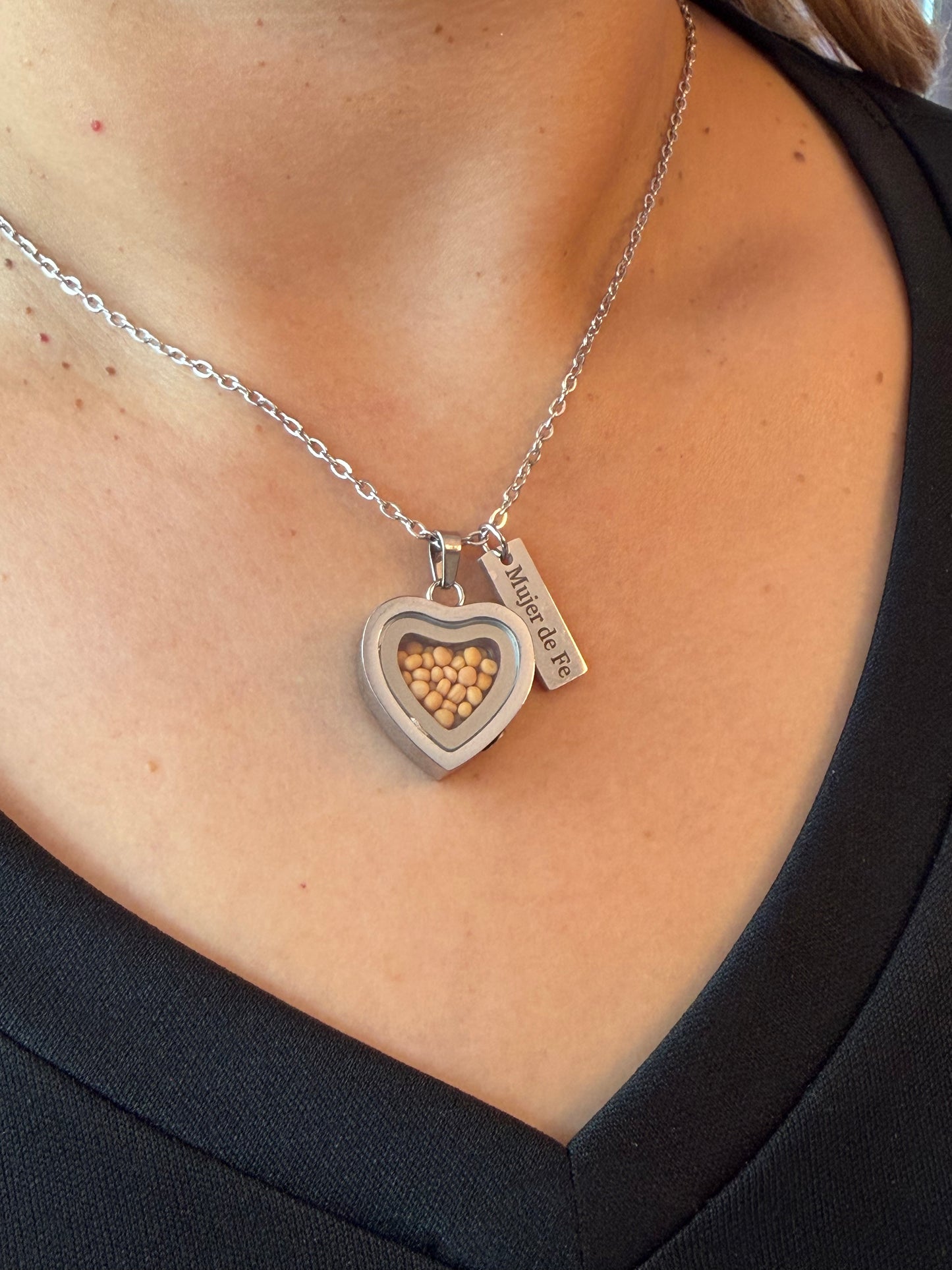 Collar Mujer de Fe Plata – Semilla de Mostaza Real