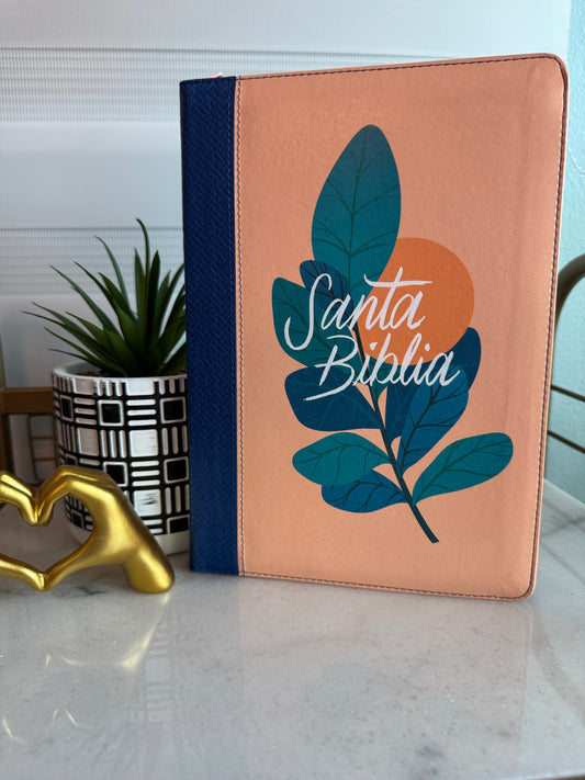 Biblia RVR1960 Letra Grande con Zíper – Coral o Azu